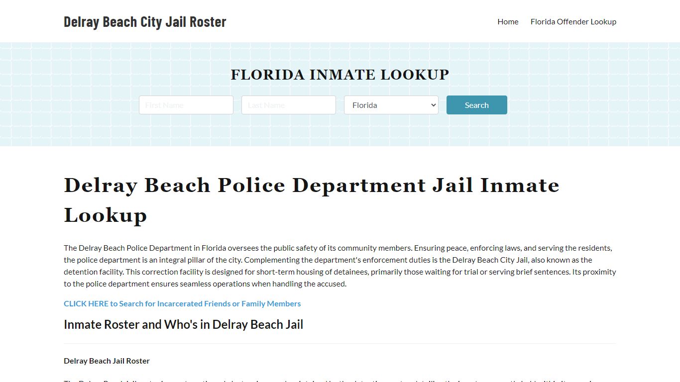 Delray Beach Police Department & City Jail, FL Inmate Roster, Arrests ...