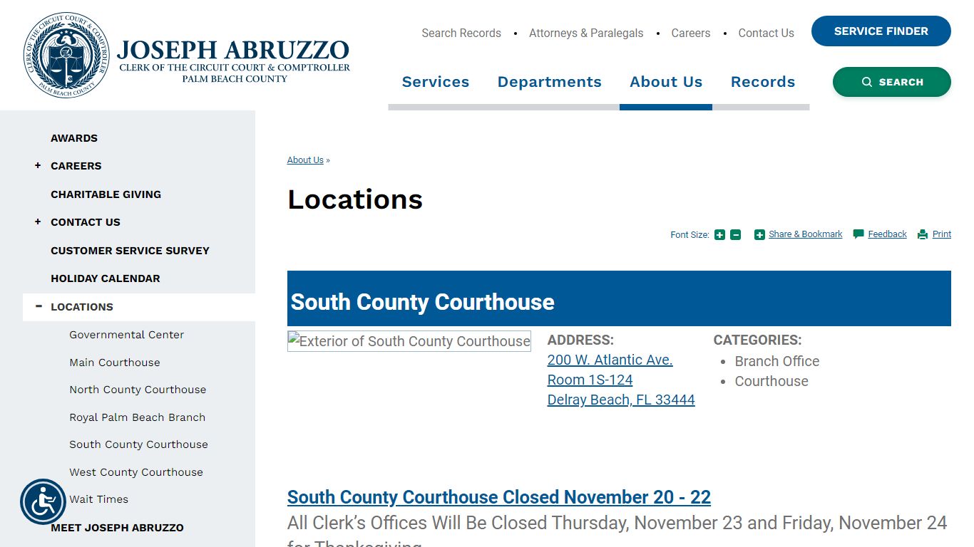 Clerk of the Circuit Court & Comptroller, Palm Beach County