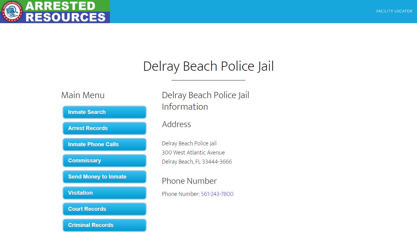 Delray Beach Police Jail - Inmate Search - Delray Beach, FL